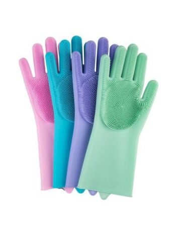 Luvas De Silicone Para Lavar Louça Esponja Cozinha Prático Limpeza Casa