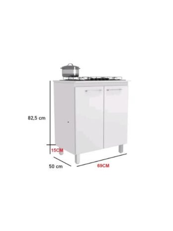 Balcão Para Cooktop de 4 e 5 Bocas na Cor Branco